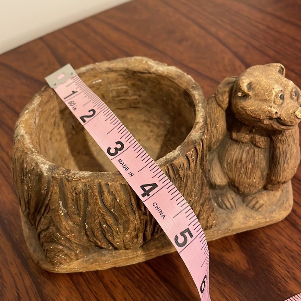 Vintage 70s Woodland Whimsical Friendly Bear Planter - Picture 10 of 12
